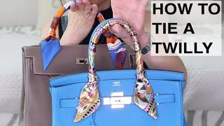 HOW TO TIE A TWILLY ON HERMES  Birkin amp Kelly [upl. by Chryste]