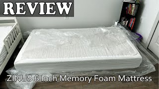 ZINUS 6 Inch Green Tea Memory Foam Mattress  Unboxing amp Review [upl. by Oiralih]