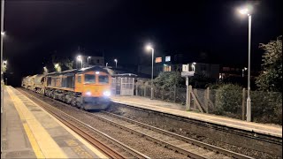 GBRF 66 heads to Cornwall with a small Auto ballast train  Dockyard Station  111124 [upl. by Gnak]