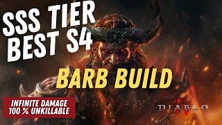 Absolute BEST Barbarian Build For Season 4 Found INFINITE Damage amp UNKILLABLE Build Guide [upl. by Mandell988]