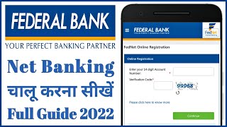 Federal Bank Net Banking Registration Hindi  Federal Bank Net Banking Kaise Chalu Kare 2022 [upl. by Anwaf641]