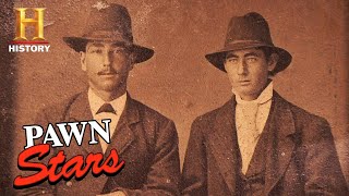 Pawn Stars RIDICULOUSLY RARE Photo of OUTLAW Jesse James Season 5  History [upl. by Zerdna]