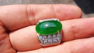 11ct Emerald Green Burma Jadeite Ring Type A HD [upl. by Freeland]