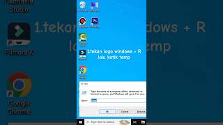 Menghapus temporary file shorts windows laptop laptoptips [upl. by Easlehc]