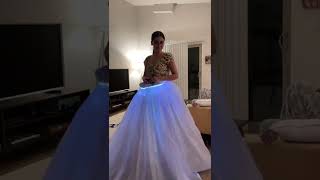 Putting on a fiber optic light up ballgown dress shorts fiberoptics [upl. by Jar515]