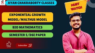 Exponential Growth ModelMalthus Model ExplainedBio MathematicsSemester 5DSE Paper mathematics [upl. by Jat]