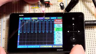 Setting up my Sainsmart DSO Note II pocket Oscilloscope to measure 555 timer astable output [upl. by Berkow]