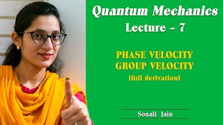 Group Velocity amp Phase Velocity their Expression with Full Derivation  Physics Lecture SONALI JAIN [upl. by Ajtak]