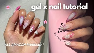 how to do gel x nails at HOME  Amazon Products full tutorial EASY born pretty polish [upl. by Aynas]