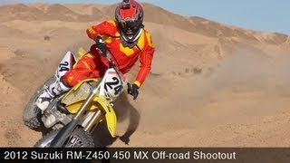 MotoUSA 450 MX OffRoad Shootout 2012 Suzuki RMZ450 [upl. by Nefets]