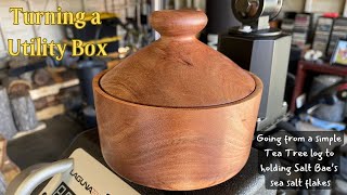 Woodturning a Utility Box from a Tea Tree log [upl. by Ornas]