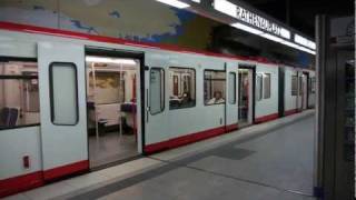 UBahn Nürnberg Bahnhof Rathenauplatz U2 amp Straßenbahn HD [upl. by Ataymik]