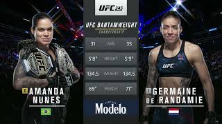 Amanda Nunes vs Germaine de Randamie UFC 245 FULL FIGHT CHAMPIONS [upl. by Yorel343]