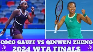 Qinwen Zheng vs Coco Gauff Highlights Full Match  WTA Final Riyadh 2024 [upl. by Karolina]