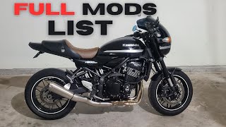 Z900rs MODS LIST  UPDATED LIST [upl. by Aehtna]