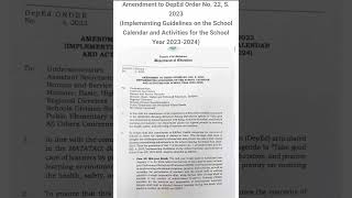 Implementing Guidelines on Proposed DepEd School Calendar 20232024 [upl. by Rabbi]