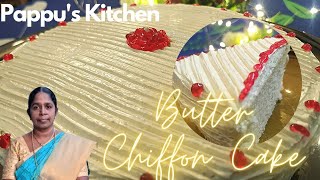 BUTTER CHIFFON CAKEHOW TO MAKE BUTTER CHIFFON CAKE AT HOMEBUTTER CREAM MAKINGCHIFFON CAKE [upl. by Euqirne]