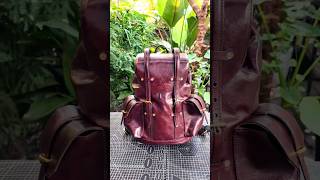 Handmade leather backpackbagmaking leatherbackpack handmade backpacking backpack diy [upl. by Latin]