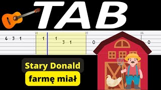 🎸 Stary Donald farmę miał  melodia TAB gitara 🎵 TABY I NUTY W OPISIE 🎼 [upl. by Yednil]