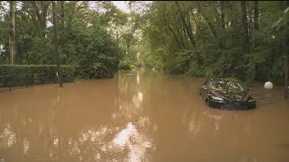 Chattahoochee River overflows causing flooding in Cobb County after Helene  Friday 4p update [upl. by Irollam]