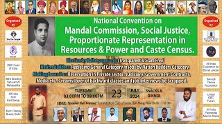 National Convention On Mandal Commission Social Justice Equitable Share in National Resources amp [upl. by Cloutman]