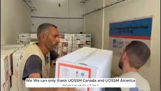 Providing wound care in Gaza  delivery of medical supplies  UOSSM Canada [upl. by Nivaj]