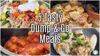 5 Crock Pot Meals in 17 Minutes  Dump amp Go Freezer Meals [upl. by Notna]