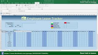 How to Create Employee Leave Tracker Excel  VBA [upl. by Marashio]