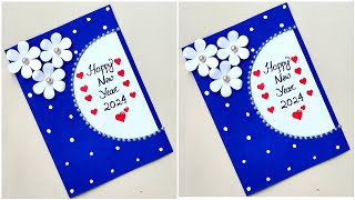 DIY Happy New Year Card 2024New Year Greeting Card Handmade easy [upl. by Meeharb]