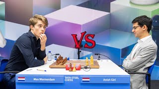 BIG WINNING Anish Giri vs Max Warmerdam  Tata Steel Masters 2024  R13 [upl. by Roderich719]