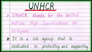 10 Lines on UNHCR in English About UNHCR [upl. by Christiansen]