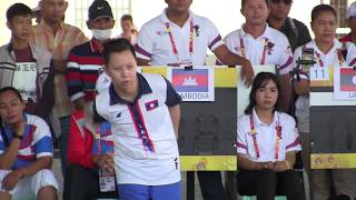 The 21th World Petanque 19 Cambodia Women Team Triple CAM Vs Laos [upl. by Gilbye]