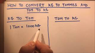 HOW TO CONVERT KG TO TONNES AND TONNES TO KG [upl. by Nylorahs]