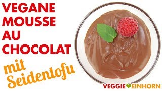 Vegane Mousse au Chocolat mit Seidentofu  Einfaches veganes Schokomousse Dessert [upl. by Samuella]