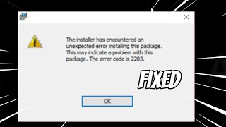 Error Code 2203 Cant Instal and Uninstall Program FIXED [upl. by Solis95]