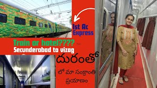 Duronto express first class AC🥰experience secunderabad to Visakhapatnamcouple cabin in indianrail😍 [upl. by Nilkoorb544]