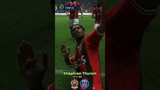 KHÉPHREN THURAM SCORES Nice vs PSG [upl. by Corson]