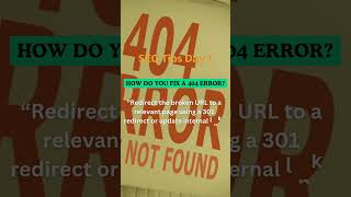 How do you fix a 404 error404error webdevelopment seo websiteoptimization [upl. by Ayimat]