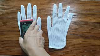 Testing of antistatic gloves meeting the production environment for antistatic requirements [upl. by Awad477]