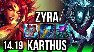 ZYRA vs KARTHUS JGL  14515  EUW Master  1419 [upl. by Mcbride]