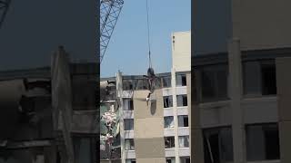 Witness the Incredible Demolition of Saginaw Plaza Hotel by Wrecking Ball demolition wreckingball [upl. by Nadya665]