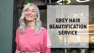 Natural Grey Hair Glossing Beautification Service  Goldwell Education Plus [upl. by Anuahsal539]