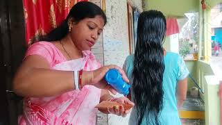 Hair oiling and wooden nit picking video [upl. by Yoj]