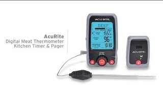 AcuRite Digital Meat Thermomter amp Timer with Pager 00278 [upl. by Mihalco381]