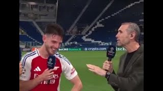 Declan Rice Post Match Interview Atalanta vs Arsenal 00 [upl. by Elletsyrc]