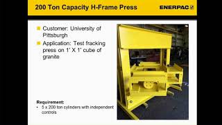 Hydraulic Presses  Training Webinar  Enerpac Academy [upl. by Ynetsed101]