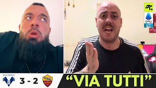 VERONA ROMA 3 2  I TIFOSI ROMANISTI NON CE LA FANNO PIÙ “ANDIAMO IN SERIE B…”  TIFOSIAMO [upl. by Ellinej]