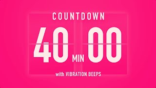 40 Minutes Countdown Flip Clock Timer  Vibration Beep 💓 [upl. by Aihsenal]