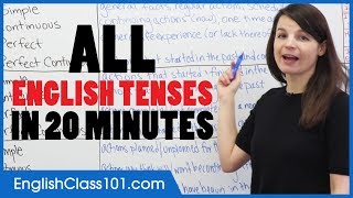 ALL English Tenses in 20 Minutes  Basic English Grammar [upl. by Namzzaj]