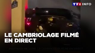 Boutique de luxe à Paris attaquée à la voiturebélier  le cambriolage filmé en direct｜TF1 INFO [upl. by Venable466]